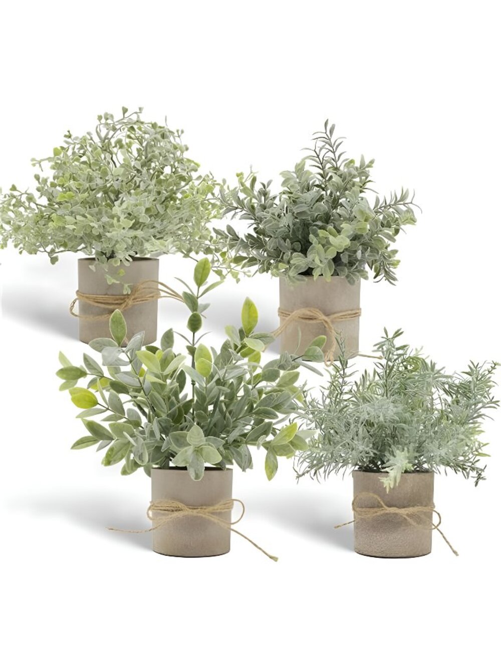 4Pcs Small Artificial Plants Indoor for Shelf Decor - Small Fake Plant for Home